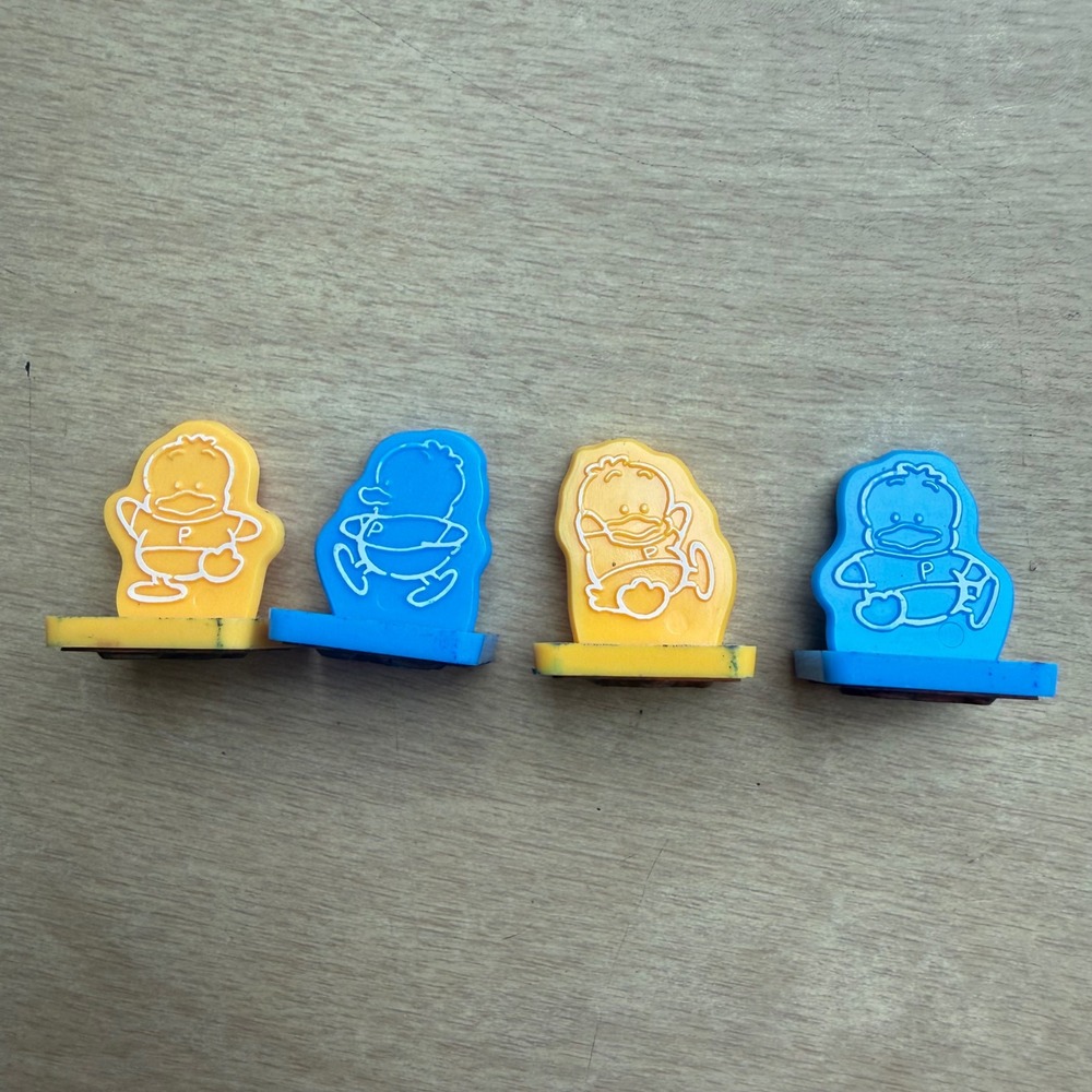 Sanrio Ahiru No Pekkle Stamp Set OS Blue Good 1993 Vintage Case 4 Stamps Japan - Picture 11 of 13
